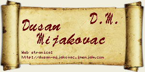 Dušan Mijakovac vizit kartica